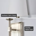 thumbnail image 2 of Kira Home Torche 20" Mid Century Wall Sconce, Tapered White Linen Shade, Silver Candle Wall Light, Elongated Tail, 2 of 8
