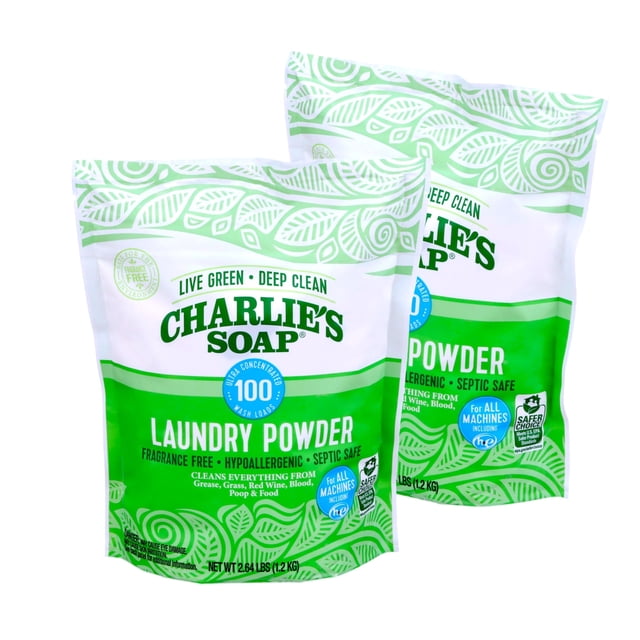 Detergente Charlie's Soap en polvo para ropa, 2 kg, 100 cargas