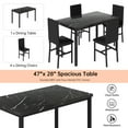 thumbnail image 6 of Baxluxe 5-Peice Dining Table Set, Faux Marble Dining Room Table and Chairs Set, Rectangle Kitchen Table Set with Durable Metal Frame and Upholstered Chairs, for Dining Room, Kitchen, Black, 6 of 12