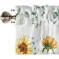 thumbnail image 4 of Floral Small Window Valance Curtains for Bathroom Kitchen, 1 Pack Thermal Insulating Tier Curtains 54x18inch, Short Rod Pocket Curtains, Sunflowers Bees Eucalyptus Leaves, 4 of 6