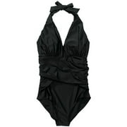 Women's Plus Crisscross Halter Swimsuit