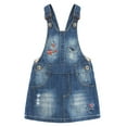 thumbnail image 1 of KIDSCOOL SPACE Robe Salopette en Jean pour Bébés Filles, Robe Pull en Denim pour Petites Filles, Bleu, 2-3 Ans, 1 of 5