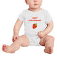 thumbnail image 2 of Cute Baby Bodysuit Lil' Strawberry Fruit Funny Boy & Gril Baby Jumpsuit Infant Clothes (White, 3-6 Months), 2 of 5