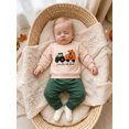 thumbnail image 6 of RUINIXCW Toddler Boy Halloween Outfits Tractors Pumpkin Letter Ghost Embroidery Crew Neck Sweatshirt and Jogger Pants 2 Piece Set, 6 of 9
