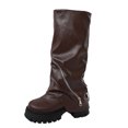 thumbnail image 2 of Round Toe Boots,Knee High Boots for Women - Modern Tall Dress Boots with Clean Structured Upper,Round Toe Knee Boots,Platform Sole and Slouchy Shaft Fashion Boots,Everyday Casual Footwear for Winter, 2 of 6