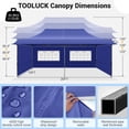 thumbnail image 3 of HOTEEL 10x20 ft Canopy with Extended Awning, Heavy Duty EZ Pop up Folding Canopy Tent with Roller Bag, Rainproof&Sunproof Awning Gazebo Shelter for Party Events, Market, Vendor, Dark Blue, 3 of 10