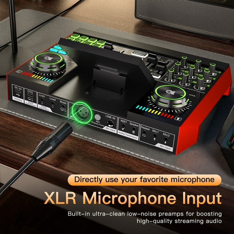 Tenlamp Podcast Microphone Kit BM800-G10 with Live Sound Card