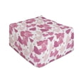 thumbnail image 1 of Vintage Valentine Rectangle Pouf, Hand Drawn Irregular Hearts in Pink Color Palette, Under Desk Foot Stool for Living Room Office Ottoman with Cover, 25", Pink and Rose, by Ambesonne, 1 of 4