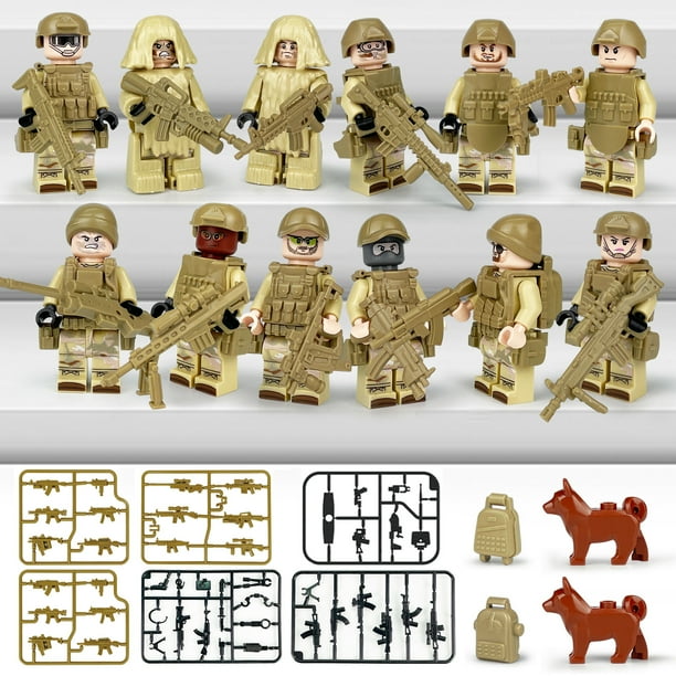 Set De 16 Figuras Militares WW2 Con 37 Accesorios Y Cañones – Bloques De Construcción Para Batallas Históricas