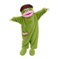 thumbnail image 6 of Cozy Fuzzy Big Mouth Monster Onesie, Warm Long Sleeve Pajamas with Shoe, Loose Fit, Home Casual Wear, Suitable for Sleep and Relaxing(Green-with Shoe,120cm), 6 of 6
