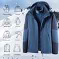 thumbnail image 4 of Bazeneo Mens Waterproof Jackets Winter Outdoor 3 in 1 Jackets Fleece Lined Warm Rain Coat with Hood Colour Block Thicken Thermal Casual Jacket Climbing Ski Sportswear for Men, 4 of 5