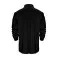 thumbnail image 4 of Zylarhe Men T Shirts Men's Solid Color Long Sleeve Shirt Button Up Double Pocket Shirt Top Silk T Shirt Men, 4 of 7