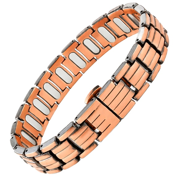 DESIGNICE Magnetic Copper Bracelet for Men — Ellipsemax 5X Strength 5,000 Gauss Magnets — Designed in Usa & Patent Pending — Premium Mens Copper Bracelet with Adjustable Length