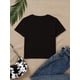 thumbnail image 2 of Girls' Navy Blue "DREAM" Letter Print T-Shirt - Soft & Comfortable Crew Neck Short Sleeve Tee, 100% Cotton, Ribbed Detail, Perfect for Summer Play, Ages 12 & Under, Girls Shirts, 2 of 6