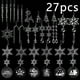 thumbnail image 3 of CREATITOY 27 Pcs Snowflake Ice Pendant Hanging Ornaments Set, Winter Holiday Christmas Decorations for Xmas Tree Home Party Supplies Indoor Outdoor Decoration, 3 of 8