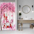 thumbnail image 3 of Love Gnome Bath Curtains Shower with Hooks Pink Heart Trees Cute Lovely Gnome Valentine''s Day Decorative Bathroom Shower Curtain Set Waterproof Bathroom Curtains 36x72 Inch with Hooks, 3 of 6