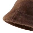 thumbnail image 6 of ievspot Women Winter Bucket Hat Fuzzy Plush Short Brim Dome Windproof Warmth Sun Protection Fisherman Cap Outdoor Travel Headwear, 6 of 7