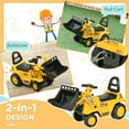 thumbnail image 4 of Kids Bike Ride On Excavator with Under Seat Storage, Pull Cart Kids Bulldozer for Boys & Girls, Sit and Scoot Construction Toy with Horn, Front Loader Shovel, for Sand and Snow, Ages 3 Years Old,Boys, 4 of 7