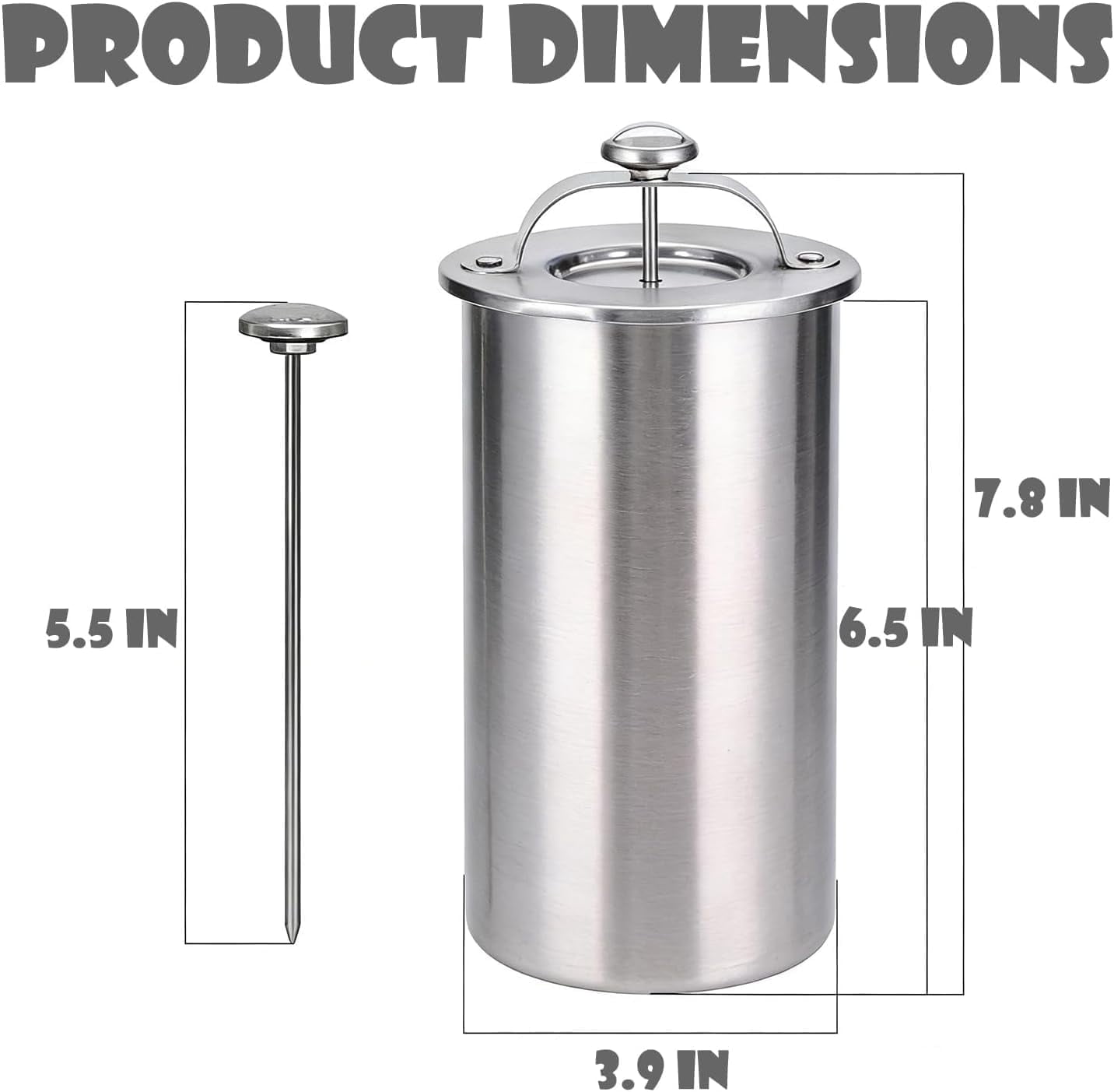 Deli Meat Press Stainless Steel, Ham Maker with Thermometer, Deli Meat Maker, Simple to Operate，for The Processing of Various Meat Products, Such as Ham and Meat Patties (2pcs)