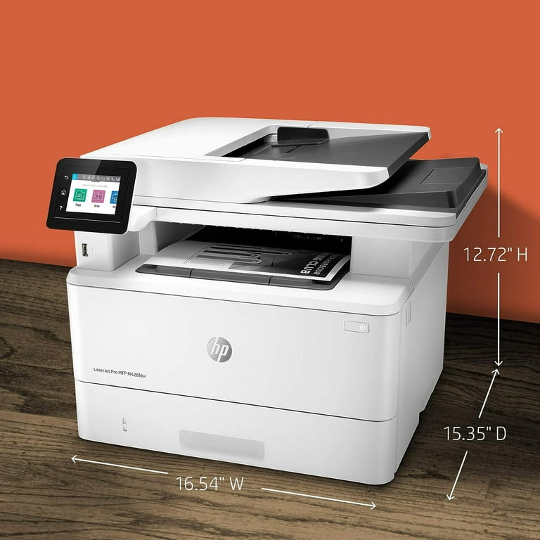  HP Laserjet Pro M28W Wireless All-in-One Monochrome Laser  Printer, Ethernet, Print speeds up to 18/19 ppm, Print Scan Copy,  Auto-On/Auto-Off, White : Office Products