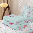 thumbnail image 5 of Catabedysis Cute Loves Pattern Zipper Full Size Comforter Sets with Fitted Sheet and 2 Pillowcases,Initial Lettering H Zipper Bedding Set For Girls,Colorful Stars Reversible,4-Piece, 5 of 7