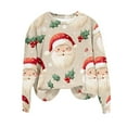 thumbnail image 4 of Lorytime Womens Crewneck Sweatshirt Oversized Christmas Santa Claus Shirt Long Sleeve Pullover Tops for Holiday, 4 of 8