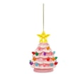 thumbnail image 3 of 4 in. Set of 4 Nostalgic Ceramic Tree Ornaments - Pink with Multicolored Bulbs, 3 of 3