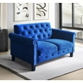 thumbnail image 3 of Home Design Casper 2-Piece Velvet Living Room Set with Loveseat and Sofa, Rolled Arms, Nailhead Trim, Navy Blue, Adult, 3 of 6