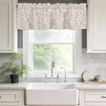 thumbnail image 3 of Spring Flowers Rod Pocket Curtain Valance, Abstract Pink Blue Floral Vintage Plants Farmhouse Window Valance for Living Room, Bedroom, Kitchen 42"W x 18"L, 3 of 9