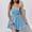Blue, variant on XiYing Dress Shirts for Men, Women's Off-Shouldre Solid Color Fit-And-Flare Dress for Summer, Sleeveless with Floral Details, S-Xxl,