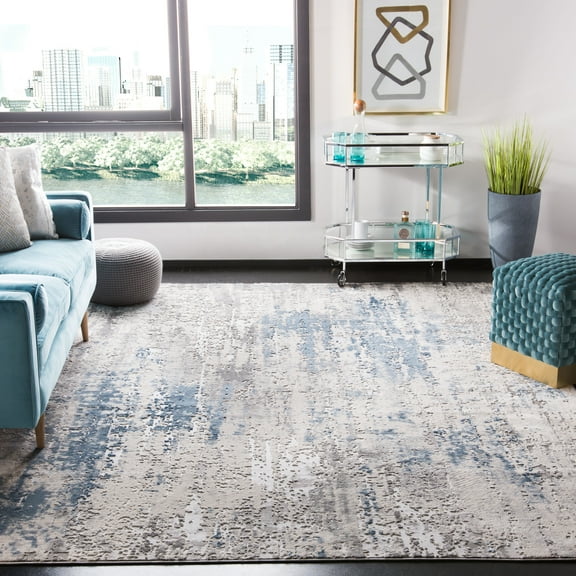 SAFAVIEH Invista Jocelin Abstract Area Rug, Grey/Blue, 8' x 10'