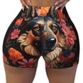 thumbnail image 2 of Fotbe Colorful Flower German Shepherd Shorts Sin Costuras – Shorts Deportivos de Cintura Alta para Mujer, Elásticos para Gimnasio, Yoga, Running o Ciclismo-Small, 2 of 8