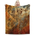 thumbnail image 6 of Brown Rust Colorful Metal Rusty Steel Iron Structure Blanket Throw Blanket Soft Comfortable for Sofa Chair Bed Office 40" x50, 6 of 6