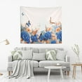 thumbnail image 6 of Hydrangea Daisies and Butterflies Tapestry Wall Hanging Tapestries Happy Colorful Hippie Psychedelic Art Polyester Carpet Wall Decorative for Living Room Bedroom 60x40inch, 6 of 7