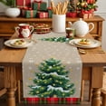 thumbnail image 2 of Vintage Christmas Tree Table Runner 16x72in Non-Slip Cotton Linen Table Runners, Red Green Plaid Dresser Scarves TableRunner for Dinner Kitchen Dining Wedding Party, 2 of 9