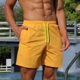 thumbnail image 4 of Aayomet Mens Swim Shorts Male Casual Pants Print Trend Youth Summer Mens Sweatpants Fitness Running Shorts Beach Shorts,Yellow XXL, 4 of 5