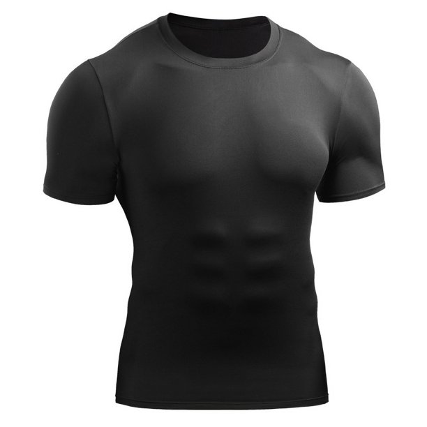 Camiseta deportiva de verano de manga corta para hombre, camiseta ajustada de cuello redondo y manga corta
