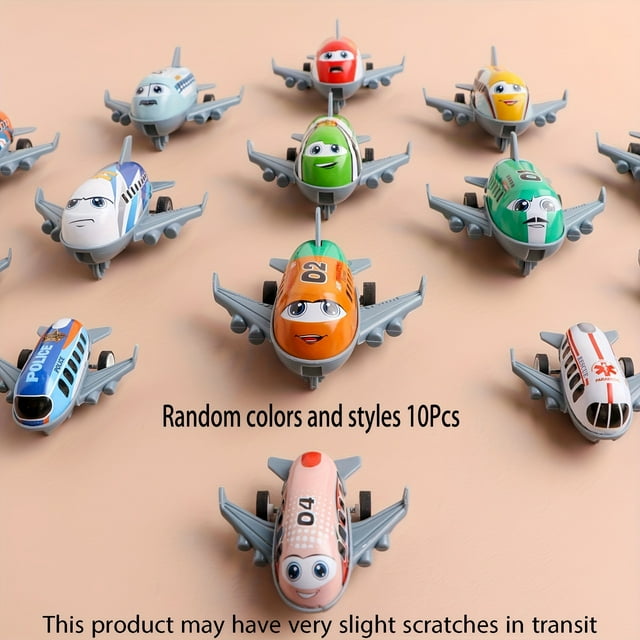 KEINXS 10 Pack Mini Metal Airplane Toys - Inertia Power Alloy Structure Perfect Party Favors And Gifts