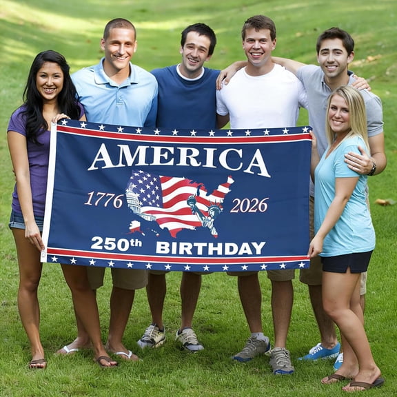 250th Anniversary Flag,250 Year American Anniversary Flag,America 250 Flag 3x5 Ft 2 Sided 3 Layers 250 Anniversary USA Flag We The People 1776-2026 250 Years Birthday Patriotic Decor(Navy)
