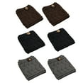 thumbnail image 2 of pitrice Leg Warmer Knitted Leg Sleeve Double Layer Thicken Ankle Boot Sock with W Button, Medium Grey, 2 of 8