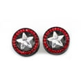 thumbnail image 2 of BodyJewelryOnline Pair of Ear Plugs Screw Fit with a Clear Cz Star Shape and Multiple Small Red Gems Men Women, 2 of 6