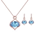 thumbnail image 2 of Xinyolin Fashion Oval Rhinestone Pendant Necklace, Women's Ear Stud Earrings Jewelry Set, 2 of 8