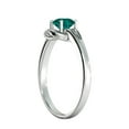 thumbnail image 6 of Lab Created Green Emerald Stone 0.50 CT Ring 14K White Gold Knot 4 prongs Round, 6 of 7