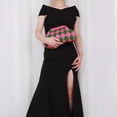 thumbnail image 5 of Woven Clutch Purse for Women Summer Beach Bag Casual Colorblock Evening Handbags Vacation Bag with Chain, 5 of 6