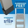 thumbnail image 5 of Sorfey 3-Step Step Ladder Slim, Anti-Slip Foldable Ladder Step Stool, Gray Wood & Silver, 5 of 8