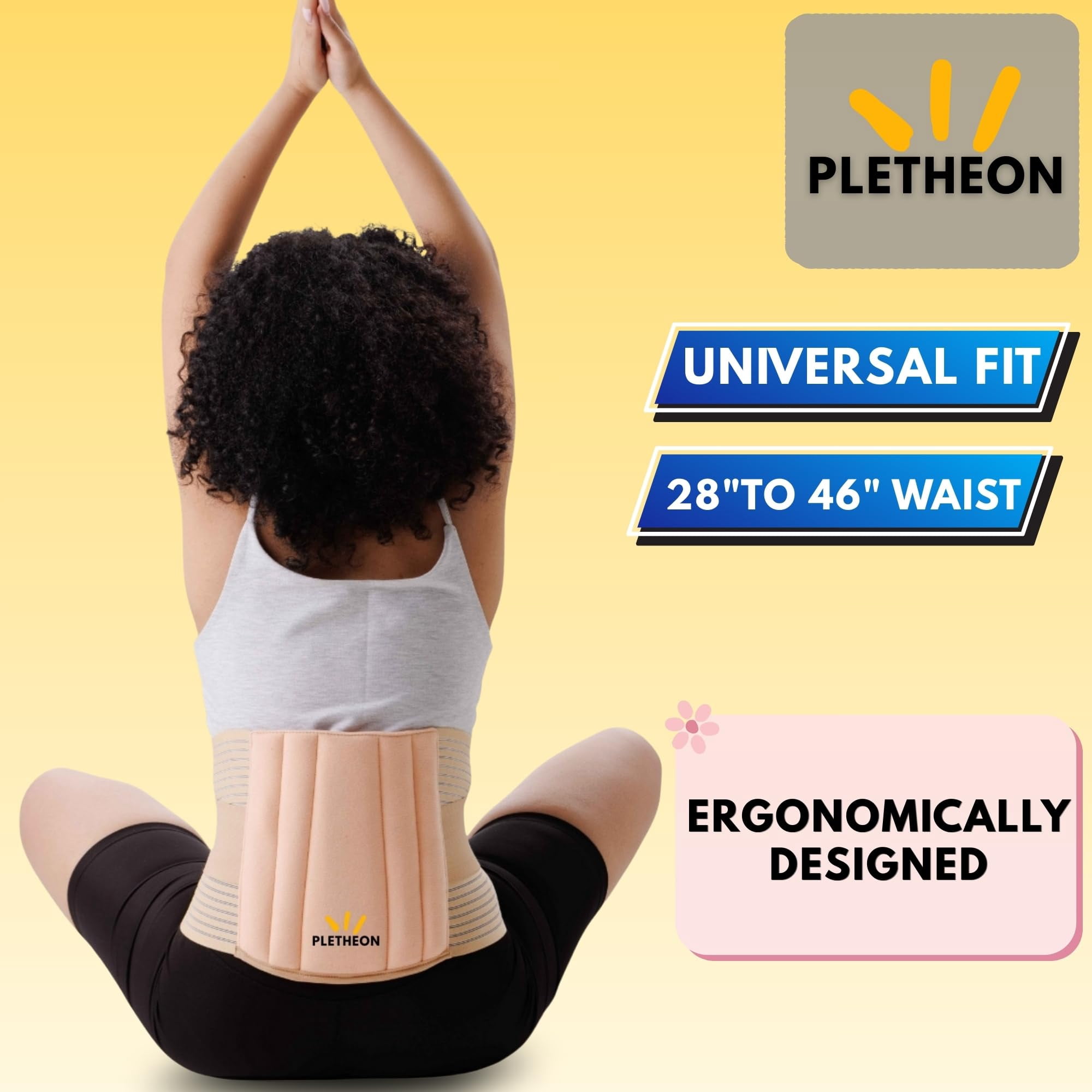 Adjustable Lumbar Support Belt for Lower Back Pain Relief Waist Brace for Men and Women | Posture Correction & Spine Support