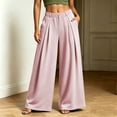 thumbnail image 2 of Ozmmyan Womens Wide Leg Sweatpants Zipper Button Pockets Elastic Waist Casual Loose Fit Lounge Pants for Winter, 2 of 6