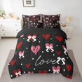 thumbnail image 2 of Castle Fairy Love Heart Twin Bedding Sets,Valentine's Day Bow Bedding Comforter Set, 2 of 8
