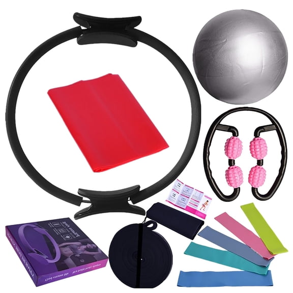 Yoga Sets for Women Pilates at Home Equipment Pilates Magic Ring Booty Bands for Working Out Glutes Yoga Ball Resistance Band Yoga Bands for Stretching