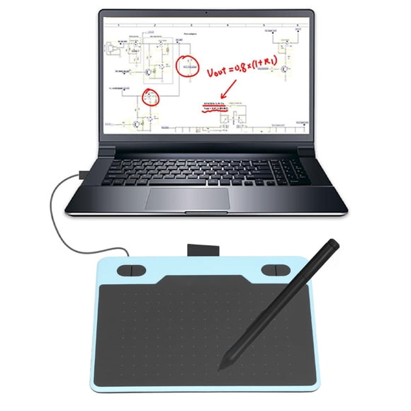 Graphics Drawing Tablet, 8192 Levels Stylus 233 PPS 5080 LPI Plug and Play Ergonomic Design Animation Tablet for Drawing White,Blue,Pink